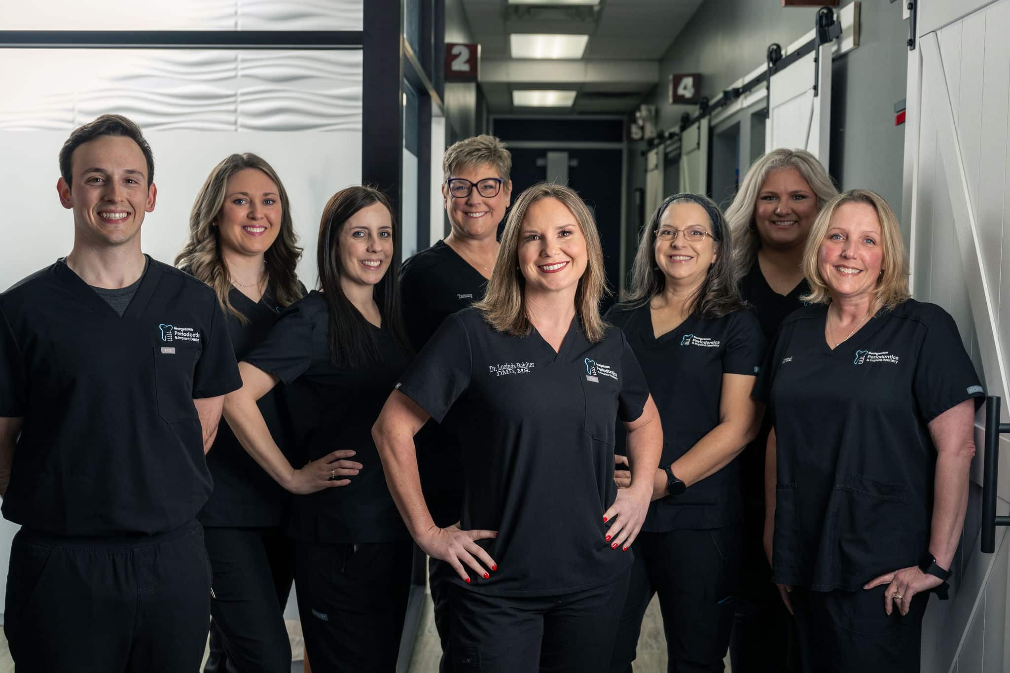 The Georgetown Periodontics & Implant Dentistry team with Dr. Lucy Belcher